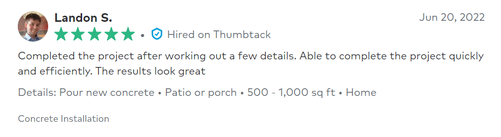 thumbtack concrete review